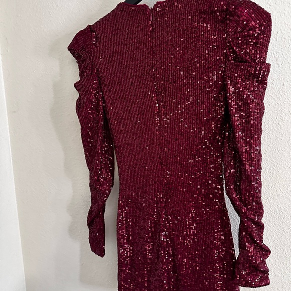 Revolve Sequin Burgundy Mini Dress - Picture 5 of 6
